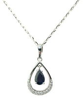 Load image into Gallery viewer, 9ct. White Gold Sapphire Pendant
