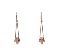 Load image into Gallery viewer, Cristallo di Milano Rose Gold drop triple bead earrings

