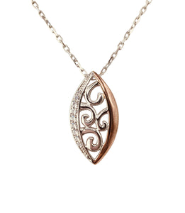 Sterling Silver with Rose Gold Pendant