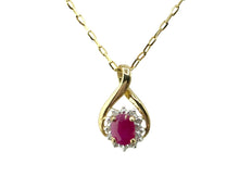 Load image into Gallery viewer, 9ct. Gold Ruby and Diamond Pendant
