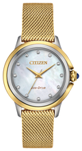 Load image into Gallery viewer, Citizen Ceci Diamond Ladies Gold Tone Eco-Drive Watch
