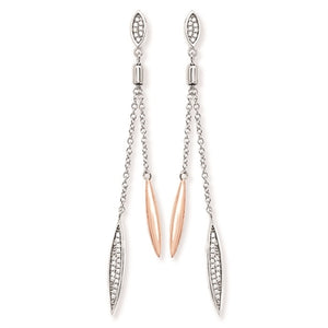Sterling Silver Pave Drop Earring