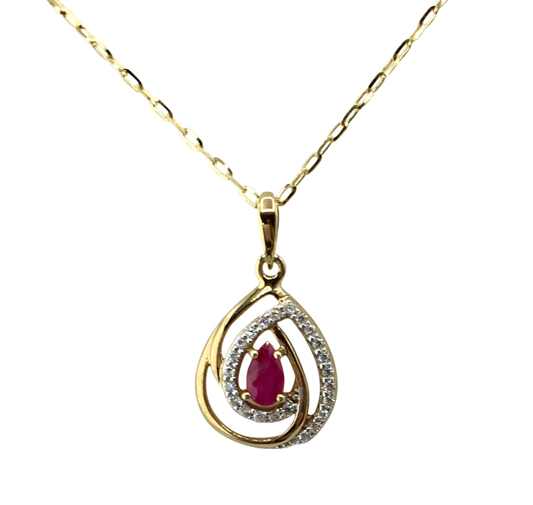 9ct. Gold Ruby Pendant