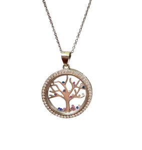 Sterling Silver Cristallo Di Milano tree of life pendant