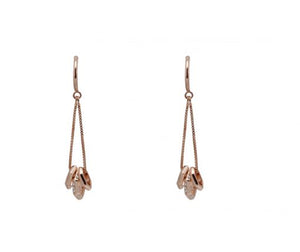 Cristallo di Milano Rose Gold drop triple bead earrings