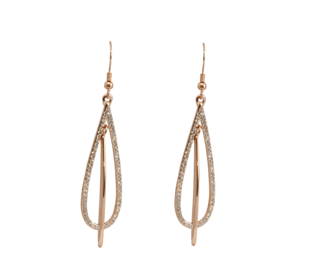 Cristallo di Milano Rose Gold entwined drop earrings