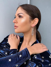 Load image into Gallery viewer, Cristallo di Milano Rose Gold entwined drop earrings
