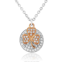 Load image into Gallery viewer, Waterford Jewellery Disc and Rose Gold Shamrock Pendnat
